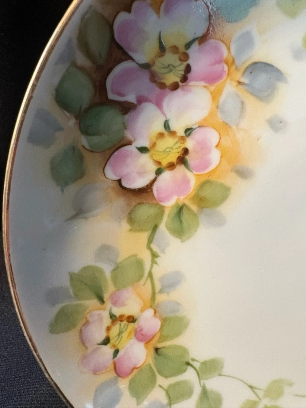 Nippon Hand Painted Bluebird of Happiness Dogwood Blossoms Plate